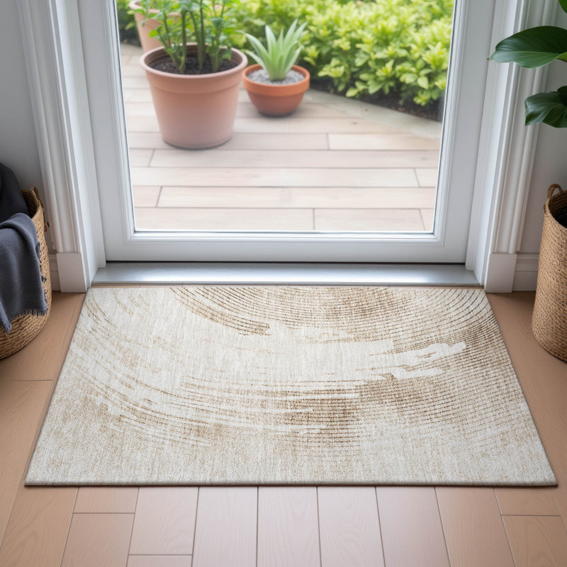 Tapis tourbillon intérieur / extérieur lavable à la machine Jocelyn ACN2133, Rectangle 1 pi 8 po x 2 pi 6 po
