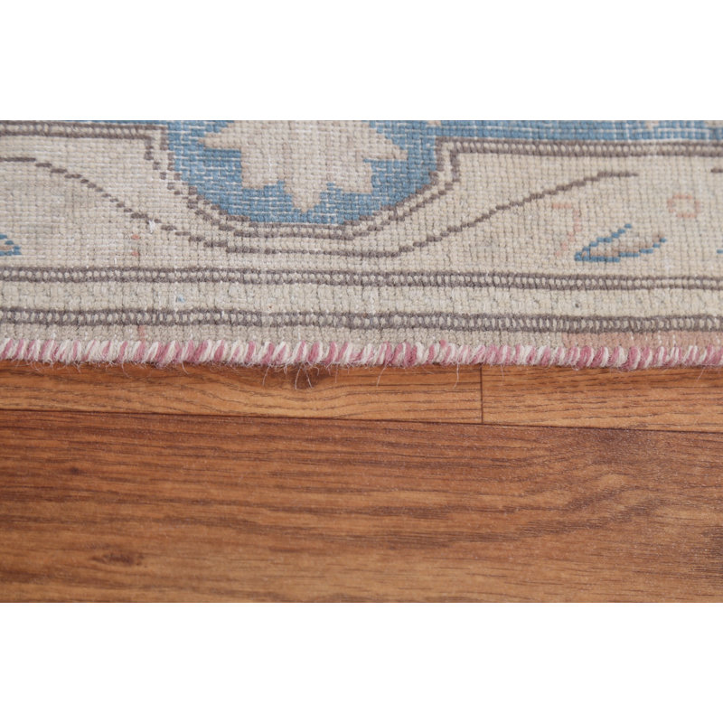 Tapis corail unique en laine noué à la main de style années 1950 de 9 pi 8 po x 13 pi 1 po Ishya