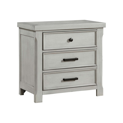 Table de chevet de style campagnard avec 3 tiroirs, rangement durable pour les essentiels de la chambre à coucher