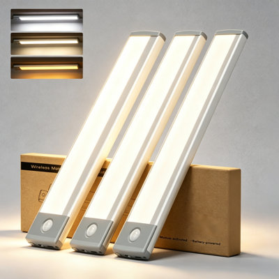 4 pièces 8 "sans fil avec capteur de mouvement rechargeable sous-armoire à 3 lumières DEL pour éclairage de cuisine