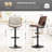 Modern Swivel 26”H Barstools, Adjustable Height Counter Stools With Bentwood, Faux Leather Upholstered Bar Stools With Footrest For Bar, Kitchen, Dining Room-29039028