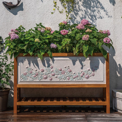 Chinese courtyard outdoor garden planter box by Sleek Surface Designs