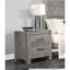 Table de chevet de chambre rustique grise, 2 tiroirs avec poignées en métal, table de chevet en faux bois, pour chambre à coucher, cadre d'ingénierie-790595991