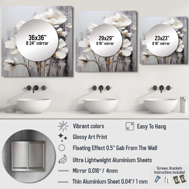 Ikhra - Grande décoration murale carrée Buttercups, 36 po x 36 po