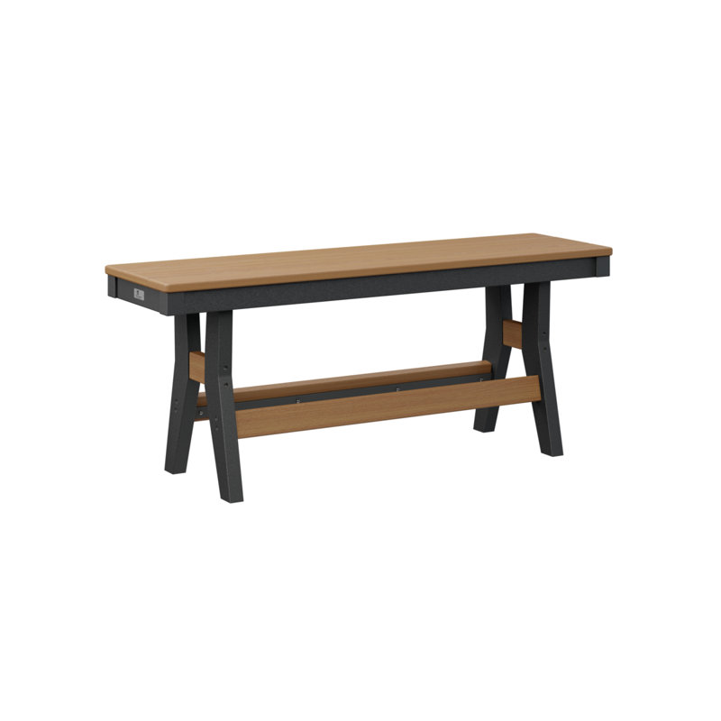Banc portatif Berlin de 44 po, 18" H x 44" W x 12.5" D, Natural Teak/Black