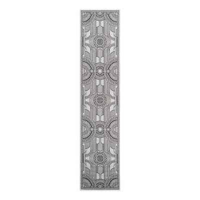 Tapis intérieur / extérieur en polypropylène géométrique tissé à la machine blanc / noir