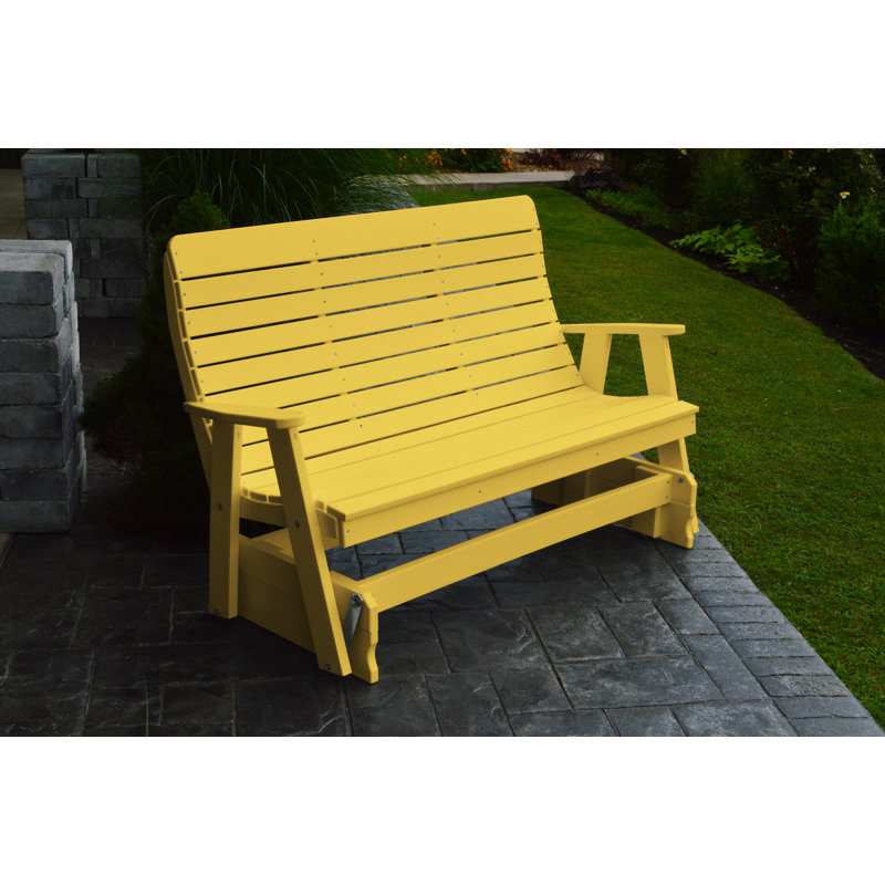 Banc en plastique pour l'extérieur, Jaune citron