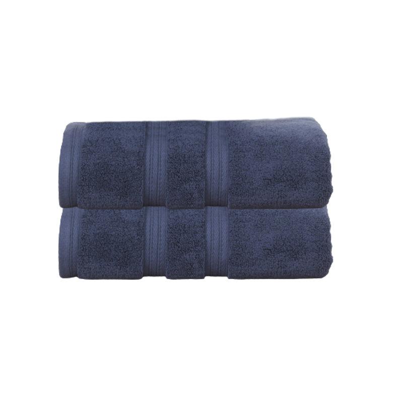 Elegance Essentials 550GSM 100% Cotton Zero Twist Super Absorbent Bath Towel (Set of 2) - 27"x54", Navy