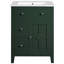 Meuble-lavabo de 24 po avec lavabo en céramique, motif en croix, poignées en métal et rangement spacieux pour les petits tiroirs à fonctions modernes-1382179114