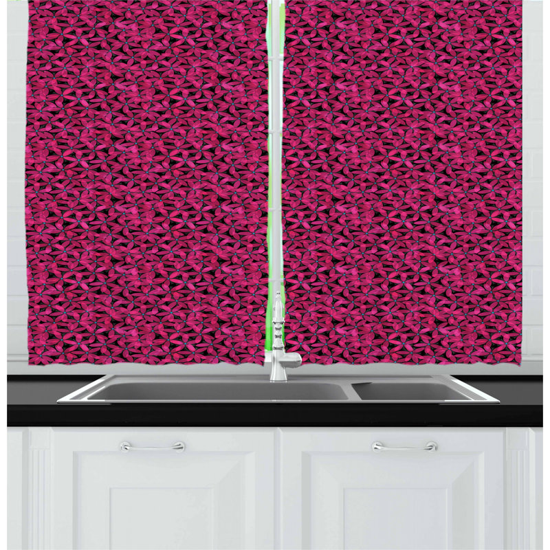 Floral Tailored Kitchen Curtain