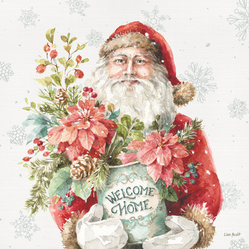 «Our Christmas Story II» par Lisa Audit - peinture sur toile tendue, H 30 po x l 30 po, Non, Cadre flottant blanc