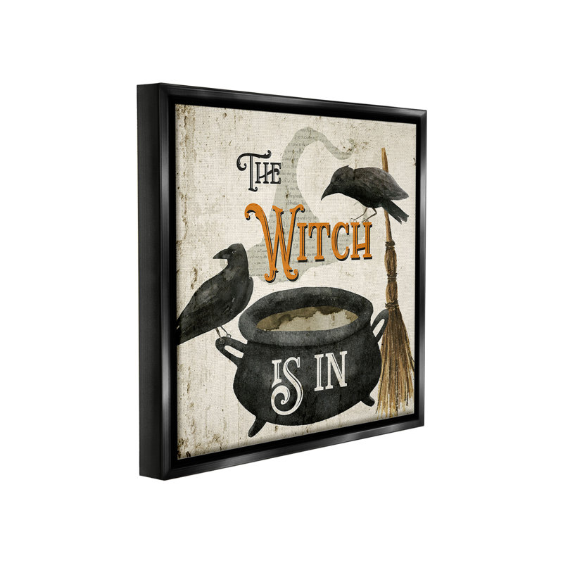 «Vintage Witch Is In» par Deane Beesley sur, Cadre flottant noir de jais, H 18 po x l 18 po