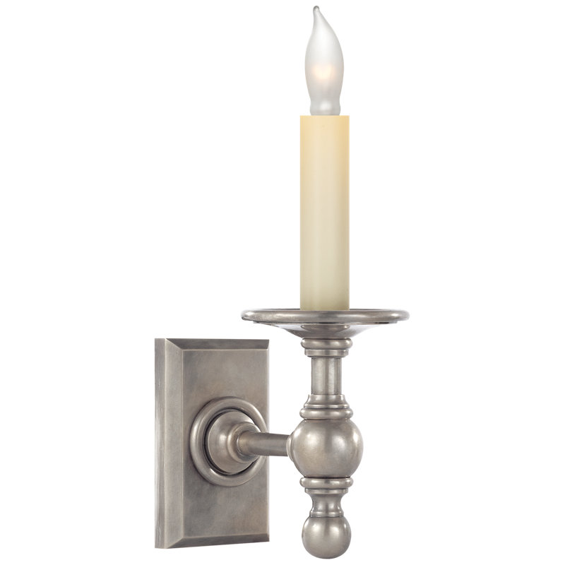 Chapman & Myers Single Library Classic Sconce, Antique Nickel