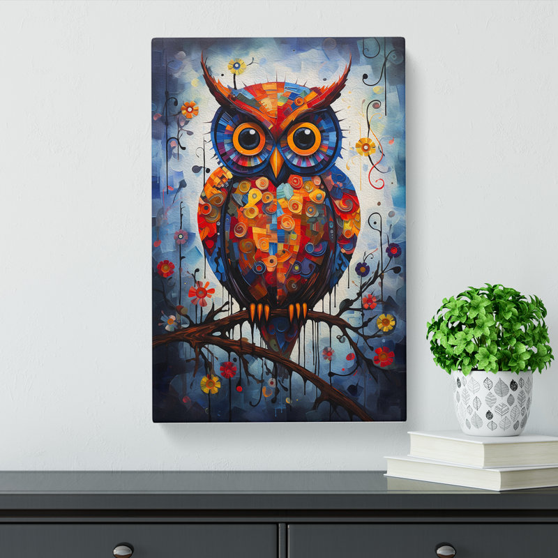 Owl Contemporary - Wrapped Canvas, 50cm H x 35cm W x 3cm D