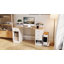 Bureau d'ordinateur avec 4 tiroirs réversibles, bureau 55 po, noir-453810776