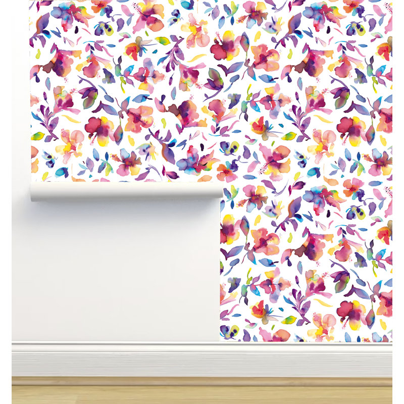 Rouleau de papier peint à peler et coller Ninola Designs L 12 pi x l 2 pi, Rose