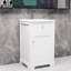 Meuble-lavabo blanc de 20 po avec lavabo, armoire de salle de bain, support de rangement et tablettes réglables blanches