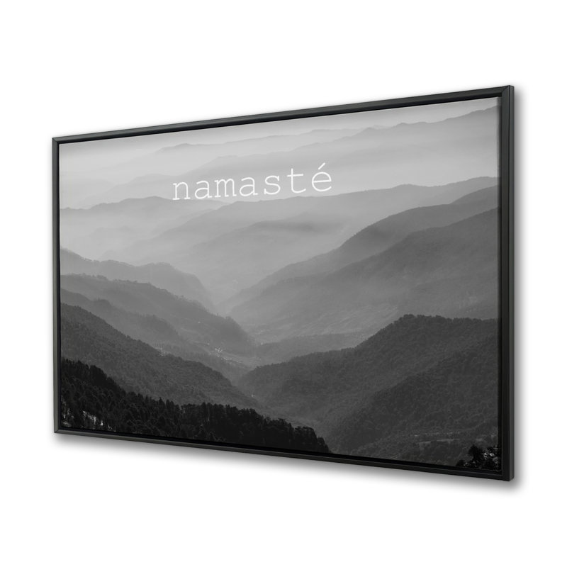 Namaste monochrome - toile grise moderne décorée à la maison
