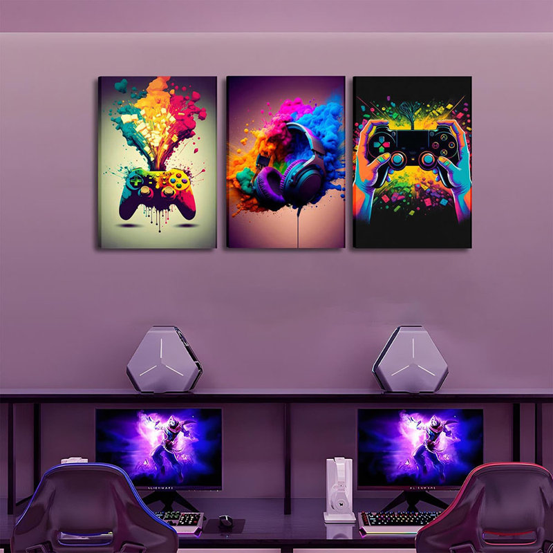 3 Piece Wrapped Canvas Print, 30 cm H x 40 cm W