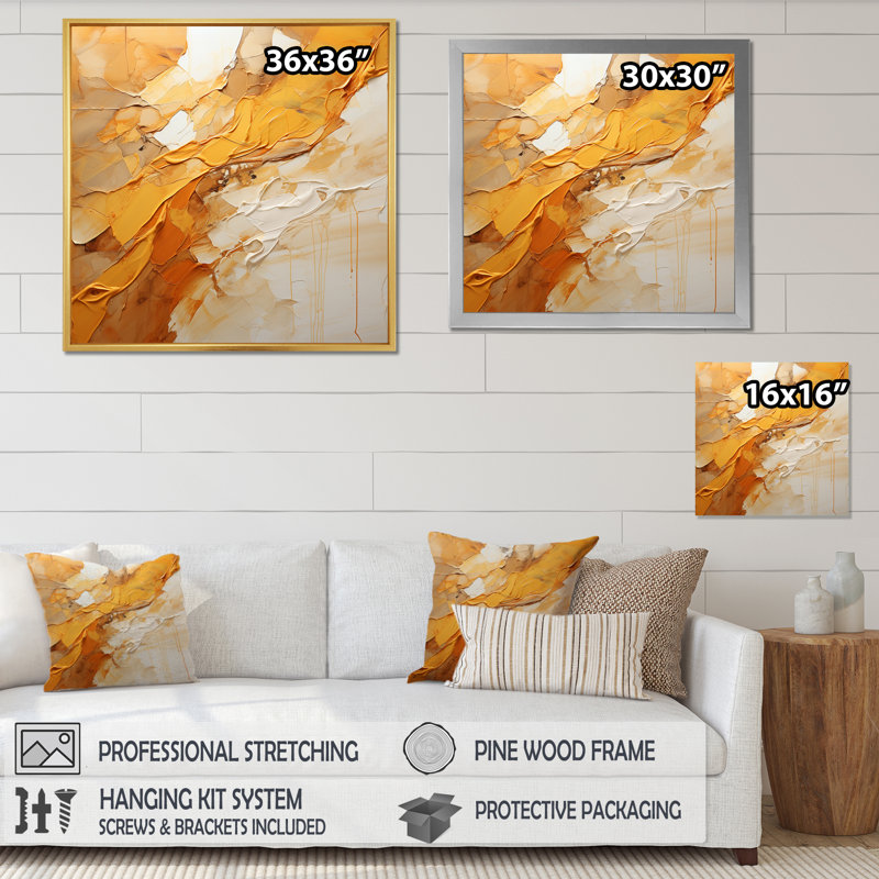 Amber Glow II - Abstract Landscape Canvas Art Print, Toile tendue, H 24 po x l 24 po x P 1 po