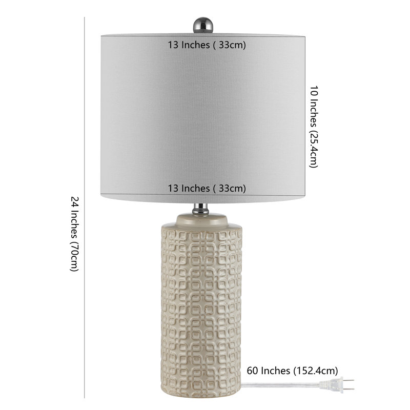 Henrietta Ceramic Lamp Set Lamp, Ivory