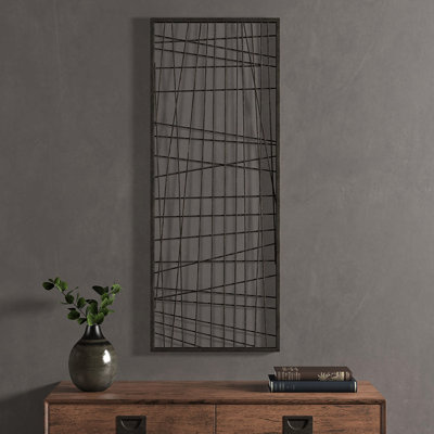 Œuvre d'art en métal noir vieilli - décoration murale pour la chambre à coucher ou le salon