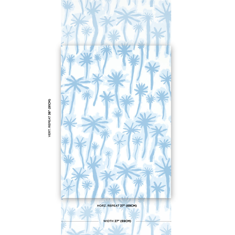 Papier peint Schumacher x Abel Macias Palmitas, Bleu sarcelle