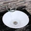 Lavabo pour salle de bain blanc rond en céramique, construction solide, faible densité de saleté, look élégant de 17,09 po de largeur, facile à essuyer, profondeur