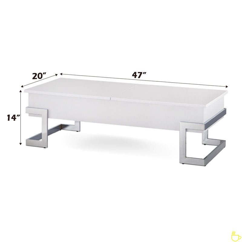High Gloss & Chrome Finish Coffee Table W/ Lift Top