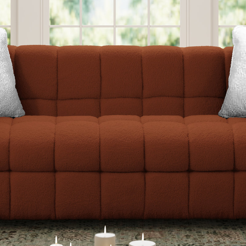 Cordish 81'' Upholstered Sofa With 2 Pillows, Camel