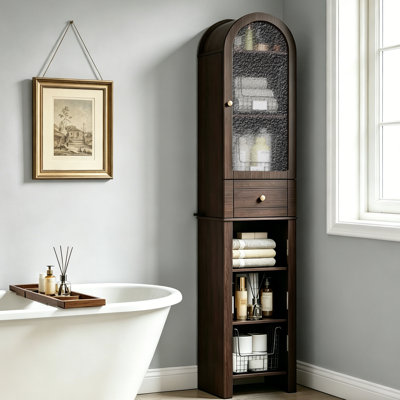 70" Tall Narrow Storage Cabinet For Bathroom, Living Room, Kitchen