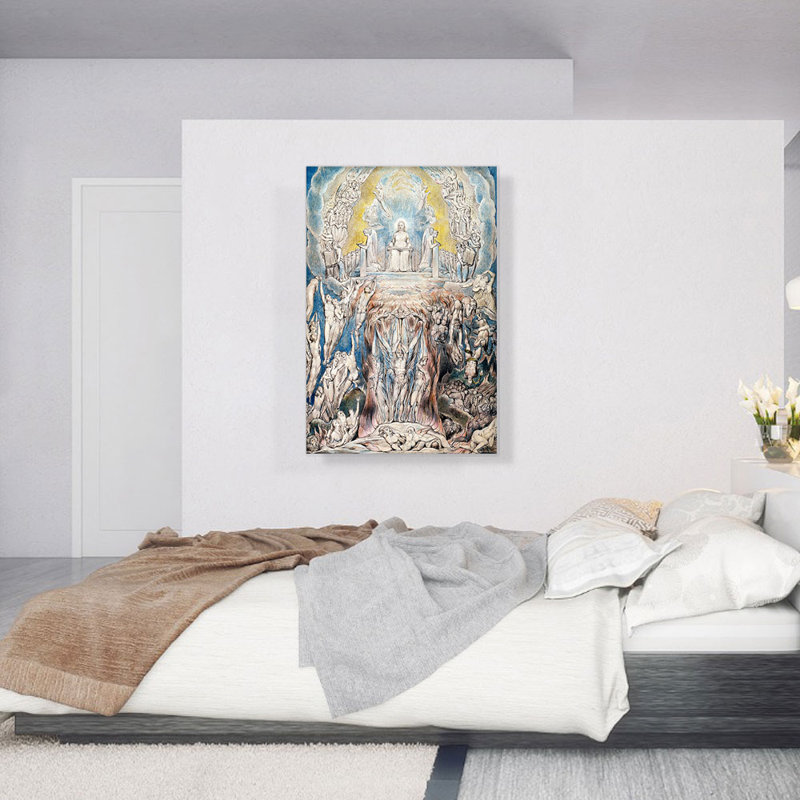 «The Day of Judgement» par William Blake, reproduction d'art sur toile tendue, H 40 po x l 26 po x P 1,5 po