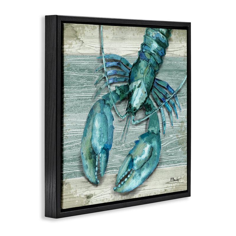 Northife Lobster Sealife rustique, H 18 po x l 18 po, Cadre flottant noir