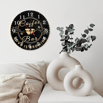 10-Inch Wooden Wall Clock, Silent Movement, Battery Operated (AA Batteries Not Included), Artistic  Decor, Perfect for Home Accents