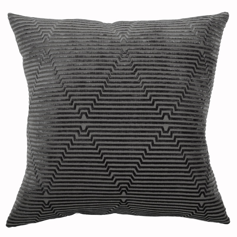 Shelburne Square Pillow Cover & Insert, Charcoal