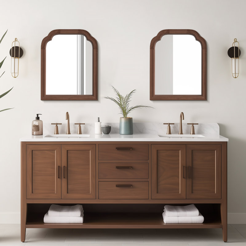 Miroir mural Ancalin, Noyer, 20 po x 16 po
