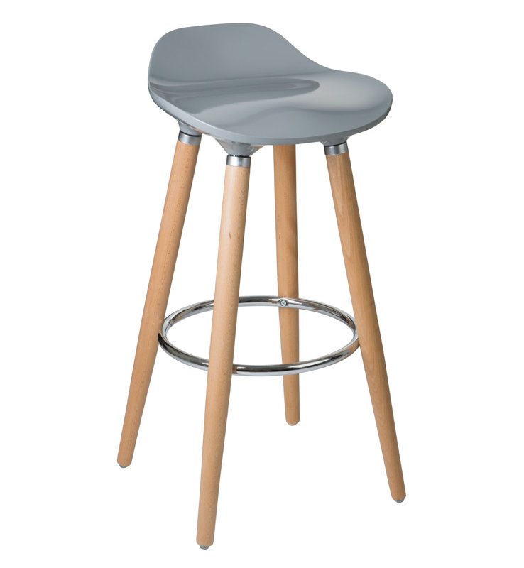 Jaelynn Bar Stool with Stainless Steel Frame, Grey