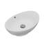 Karran Valera Lavabo de salle de bain vasque ovale en porcelaine vitreuse avec trop-plein