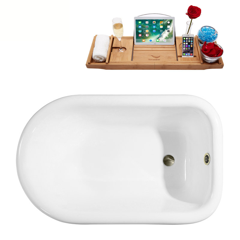 Baignoire de trempage sur pattes 48 "Streamline, Nickel brossé, Or poli