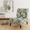 Subdued Oasis Boho Pattern - Upholstered Farmhouse Slipper Chair, Rustic Floral Accent Chair