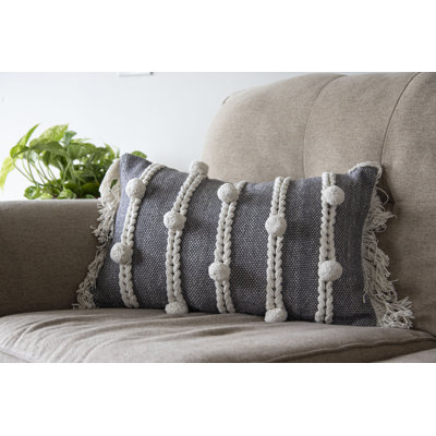 Pom-poms Cotton Throw Pillow