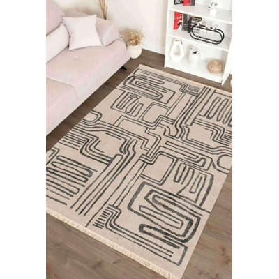 Tapis à poils courts Modern Abstract Labyrinth