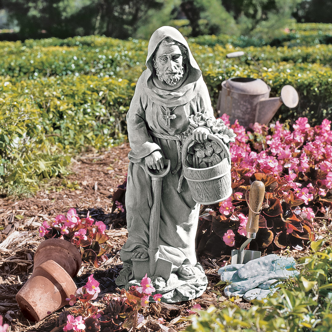 St. Fiacre, the Gardener's Patron Saint Statue Design Toscano