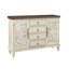 Console 2 portes et 4 tiroirs en blanc antique