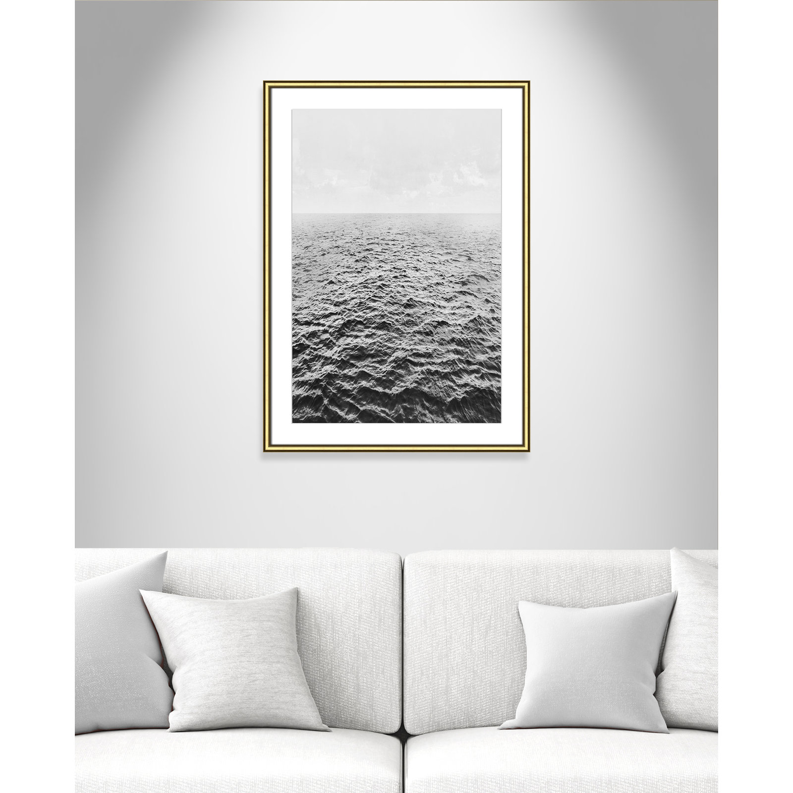 Anali "Rolling in" Print by Mike Calascibetta, 26.75" W x 36.75" H x 0.875" D, Gold