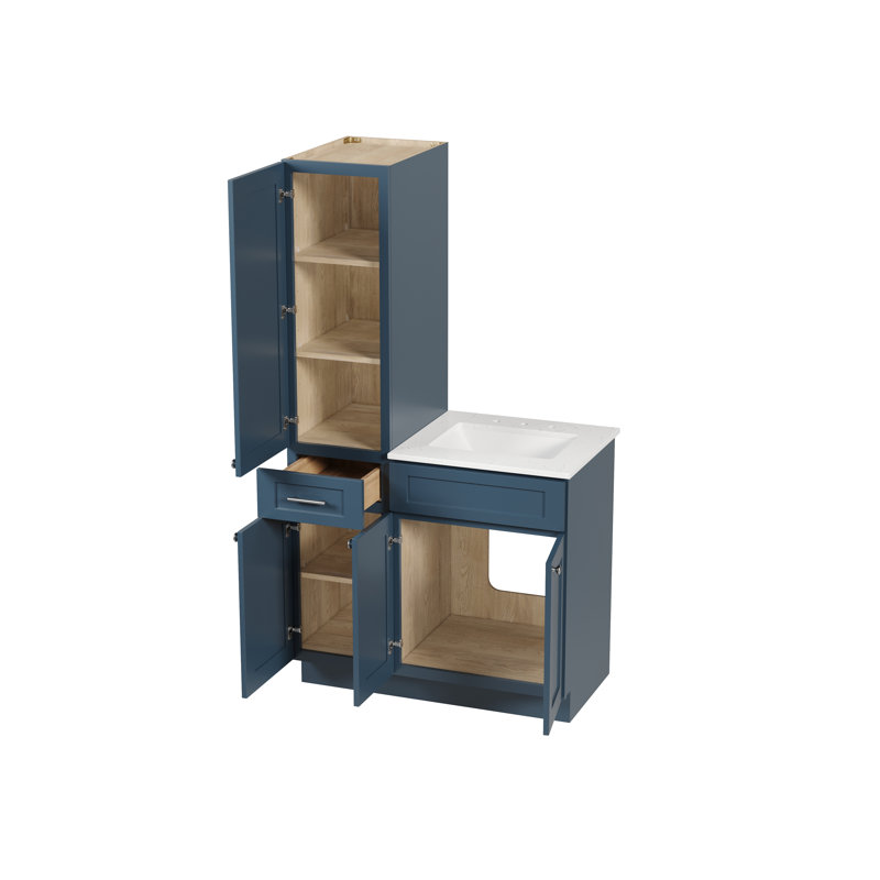 Meuble-lavabo simple 39 po Disar, Bleu