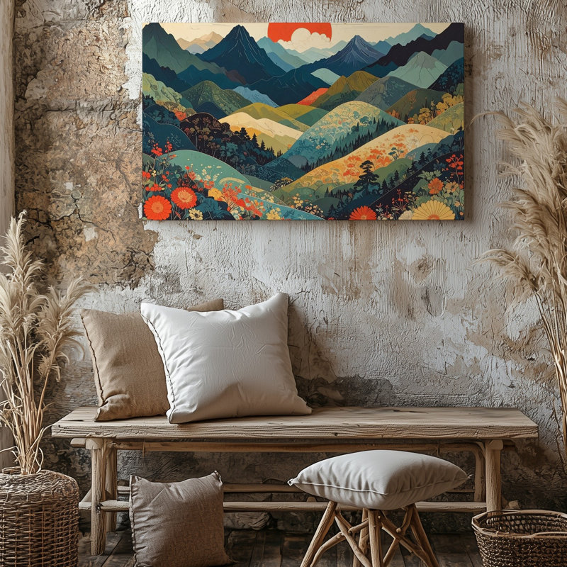 Toile de paysage d'inspiration japonaise, H 9 po x l 12 po