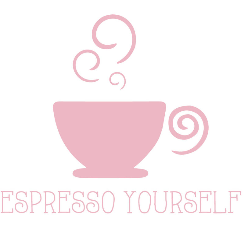 Décalcomanie murale pour expresso, Rose œillet, H 48 po x l 58 po x P 0,01 po