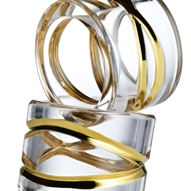 Waterford Mastercraft Aran Napkin Rings Gilded 2in, Set of 2