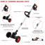 Coupe-bordures pliable sans fil 21 V, coupe-bordures 3 en 1 avec roue